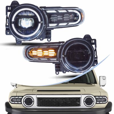 VLAND LED Headlights Startup Animation-Projector For Toyota FJ Cruiser 2007-2017