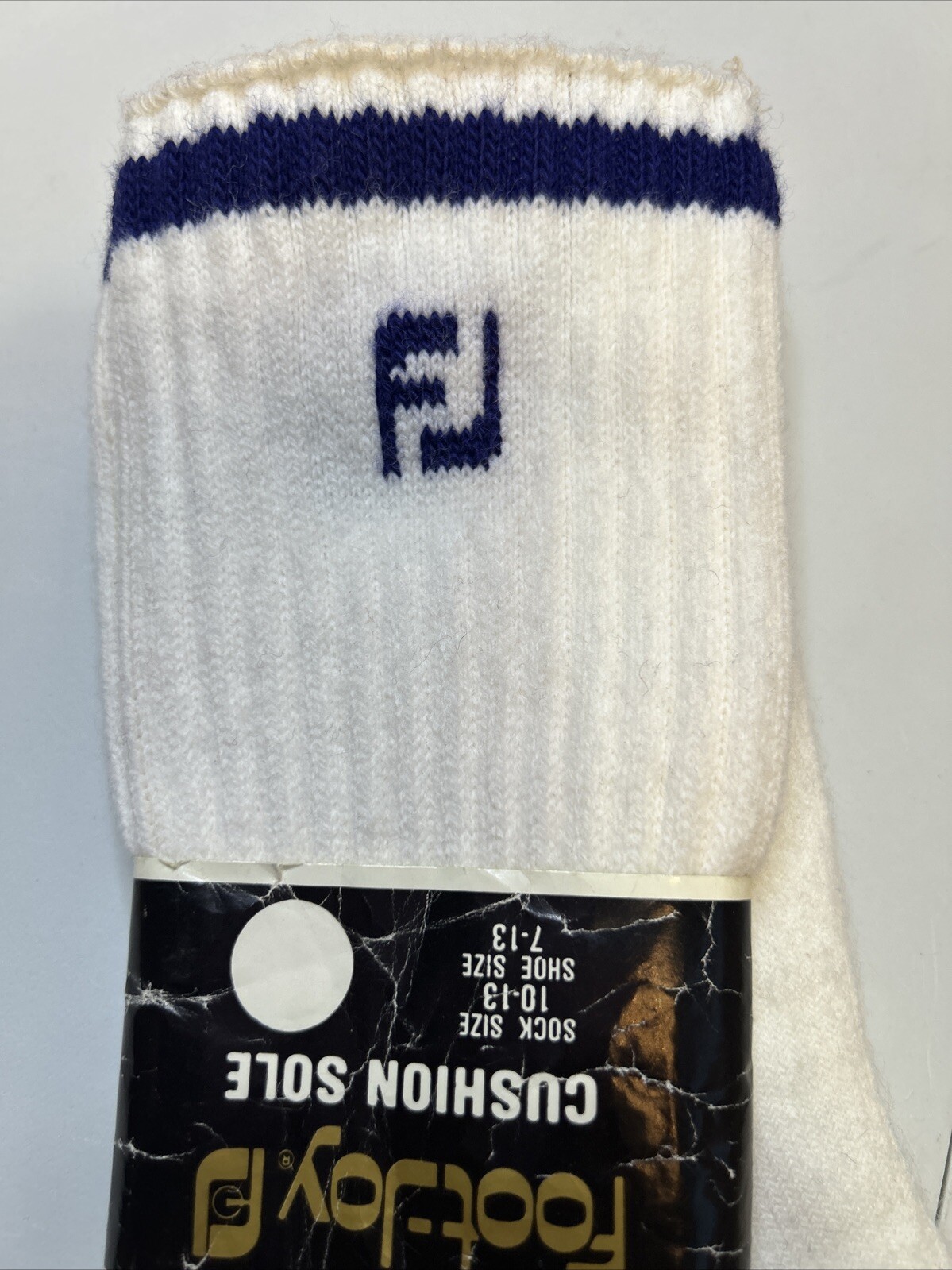SAOLA Calze uomo vintage Footjoy suola ammortizzata crew nuove con etichetta acrilico anni 80 90 10 13 blu navy
