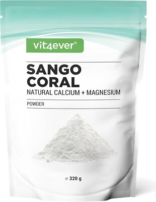 Sango Meereskoralle Pulver - 320g Natürliche Quelle für Kalzium & Magnesium