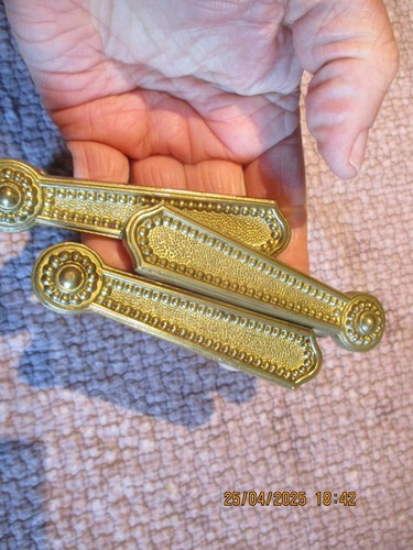 1 jeux d'Ancienne s Poignée s de Porte en Laiton ouvragé - Picture 6 of 6