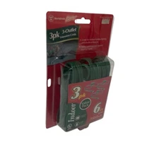 Westinghouse Holiday Indoor Extension Cords 3 Pack 6 Foot Length 3 Outlets New
