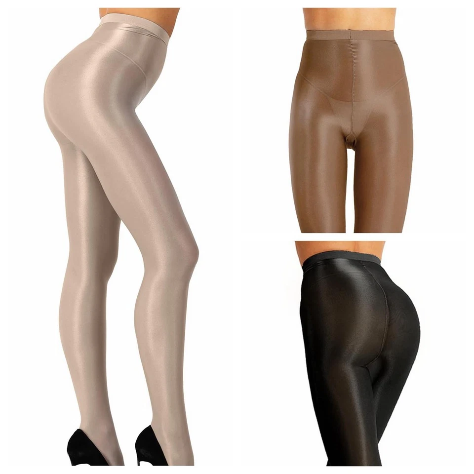 Damen Glanzstrumpfhose Hochglänzende Seidenstrümpfe Strumpfhosen Glänzend Lang - Bild 2 von 3