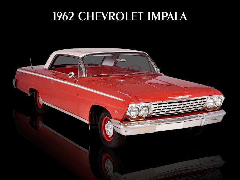 1962 Chevrolet Impala in Red & White NEW METAL SIGN: Beautiful