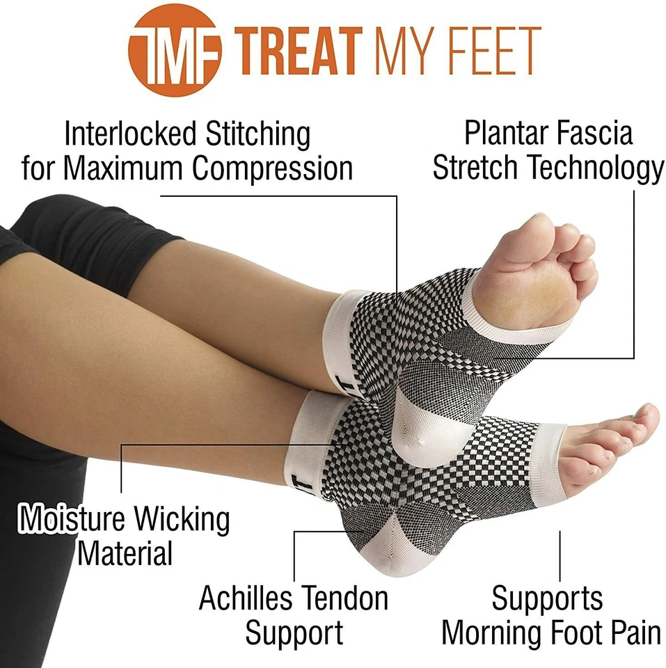Plantar Fasciitis Compression Socks Ankle Brace Support Foot Pain Relief Socks - Image 2 of 4