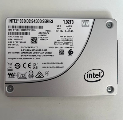 Intel SSD DC S4500 Series 1.92tB 2.5''6Gb/s Solid State Drive SSDSC2KB019T7