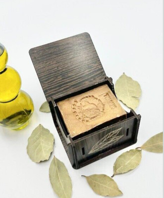 LUXUS-Seifendose aus Olivenholz, rechteckig, Mit Seife 50%,Geschenk für alle:) 