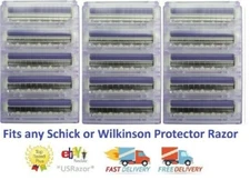 15 Schick Protector Razor Blades Fits Wilkinson Sword Shaver Refill Cartridges 5