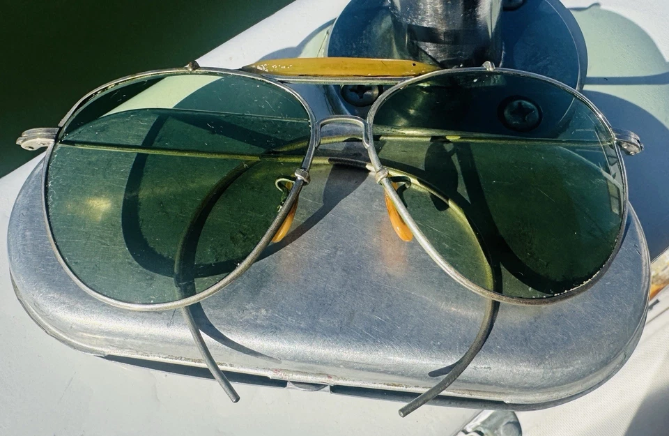 Pre-World War II Bausch & Lomb Aviator Glasses-Beautiful Condition Original Case - Image 2 of 4