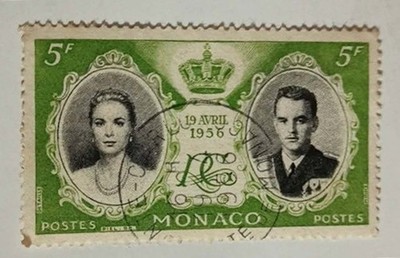 BRIEFMARKE MÜNCHEN - HOCHZEIT VON PRINZ RANIERI III - 5 FRANKEN - 1956