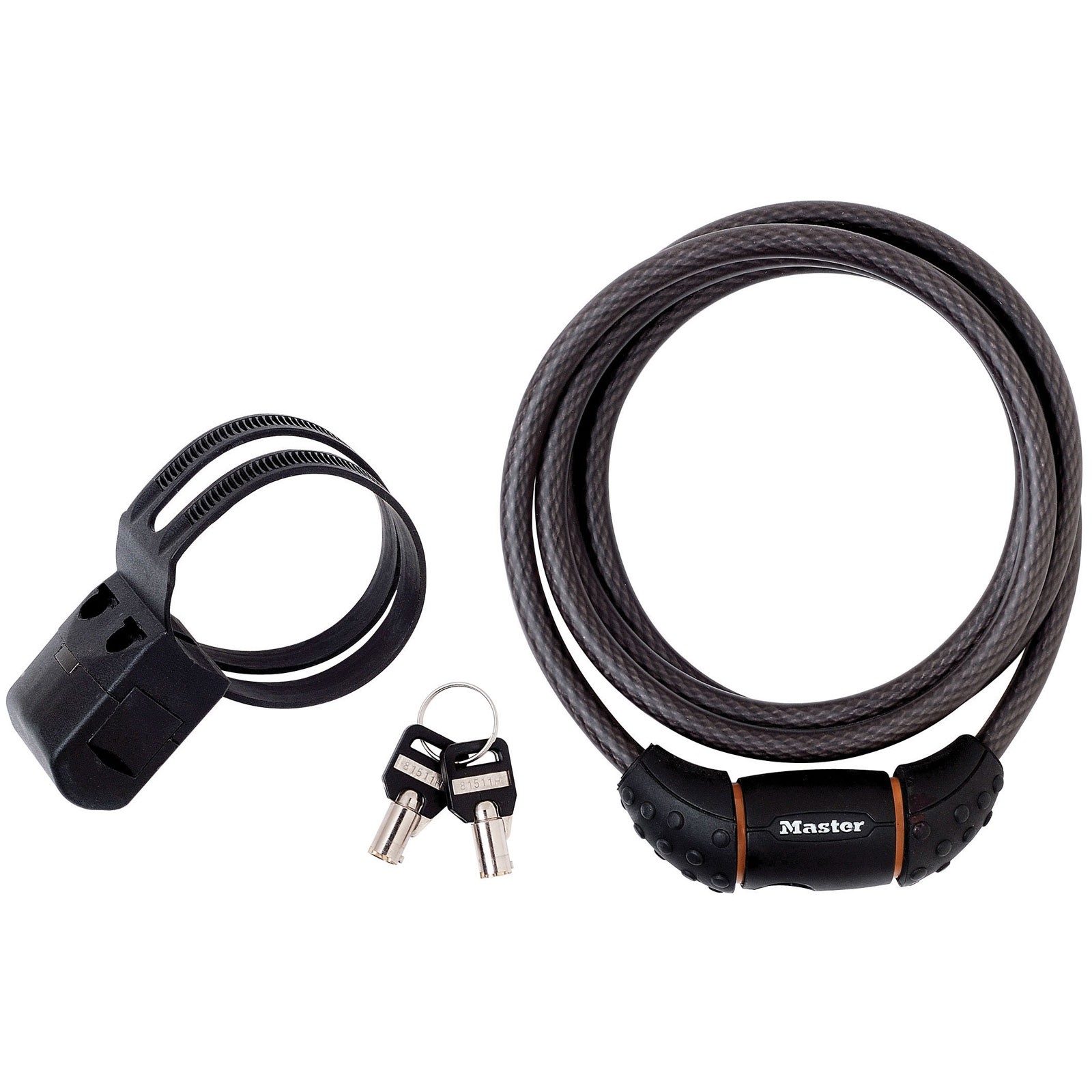 Master Lock Black Braided Steel Keyed Cable 1.8m x 10mm