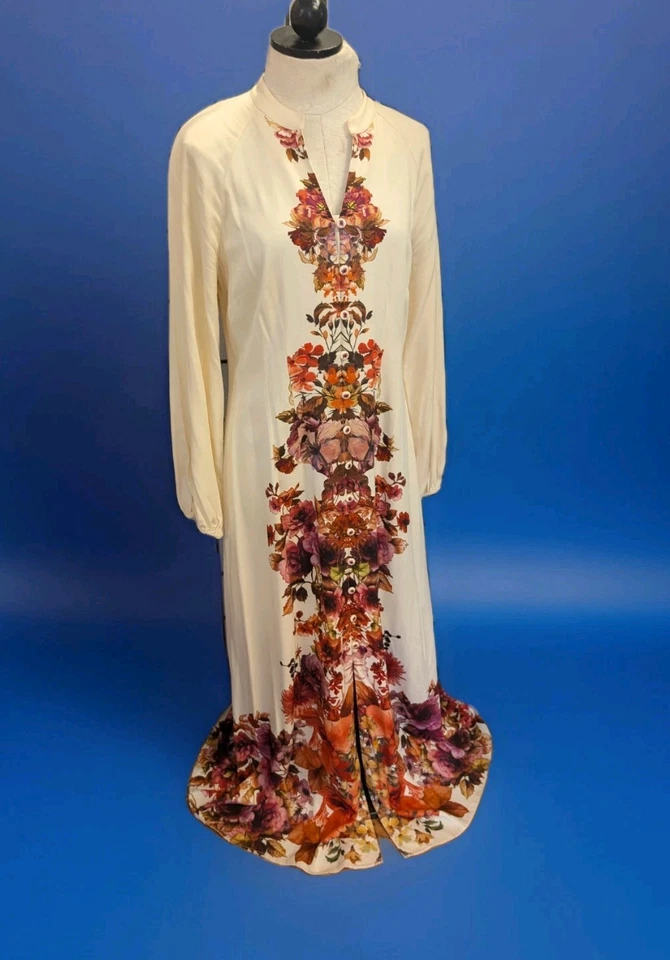 Vestido Camisa Paulette SOFT AROUND Talla S Maxi Largo Estampado Floral Otoño Vestido Foto 2 de 4