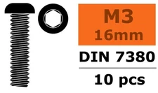 GForce - Round Neck Head Screws 3x16mm 10pcs Steel