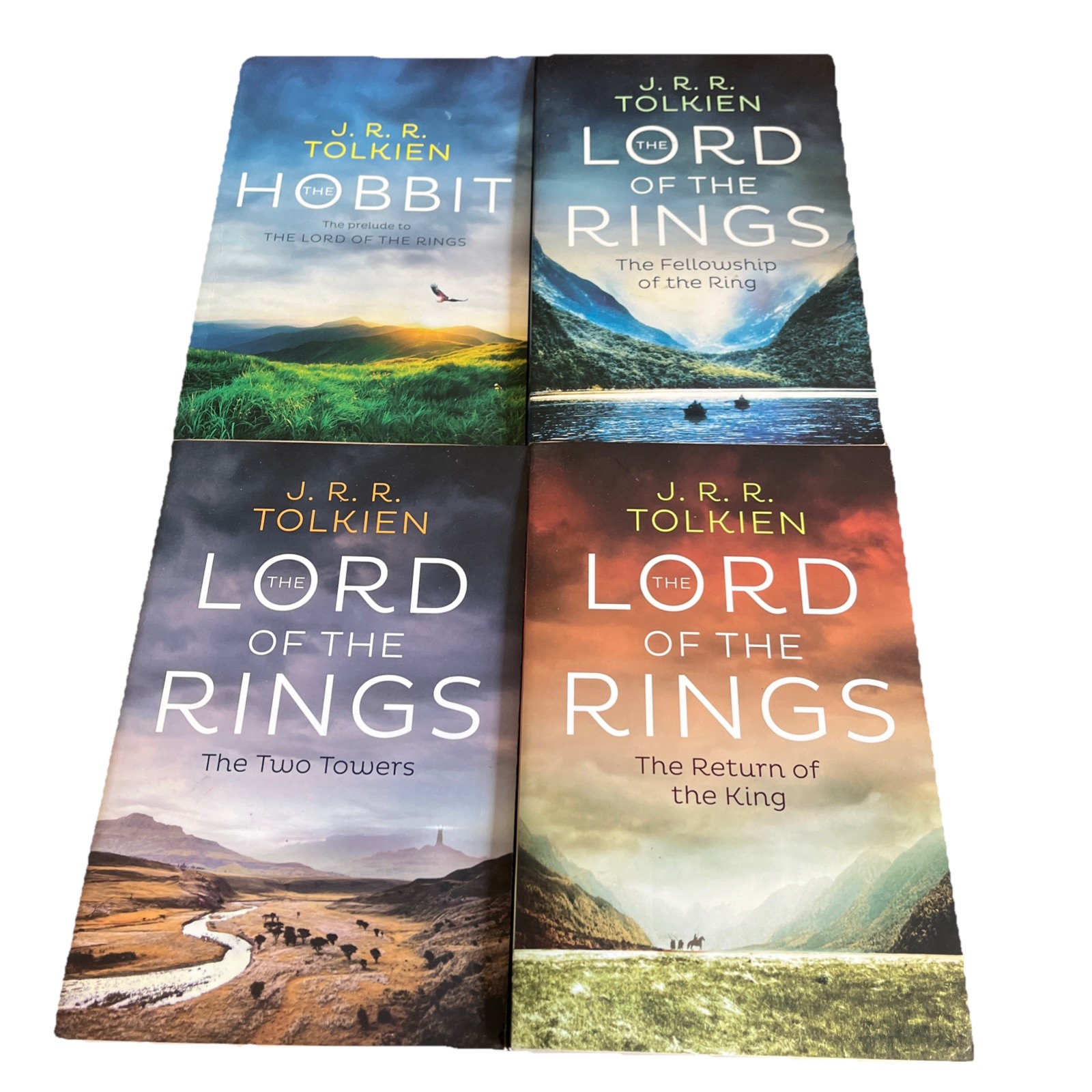 J R R Tolkien The Lord of the Rings & Hobbit Trilogy Book Set Unread Condition