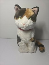FAO Schwarz Calico Cat 11" Plush Stuffed Animal Toys R Us 2015 Green Eyes Kitty