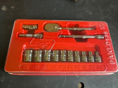 Snap-On 14 pc 1/4'' Dr 6-Point SAE General Service Socket Set 114ATMP New In Box