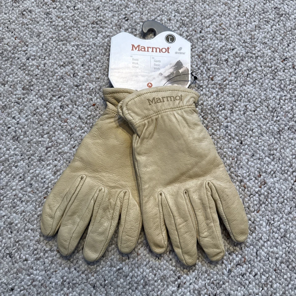 Основные рабочие перчатки MARMOT из желтовато-коричневой кожи DRICLIME. Мужская L. новый с Ярлыками. - Изображение 3 из 4