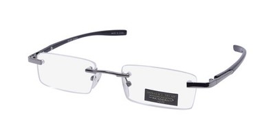 NEW DONALD TRUMP DTR06 READERS MENS RECTANGULAR GRAY SHINY GUNMETAL 0-0-0