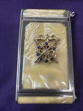 World War 2 Army Quartermaster Ladies Makeup Compact Unused Pearlized Celluloid