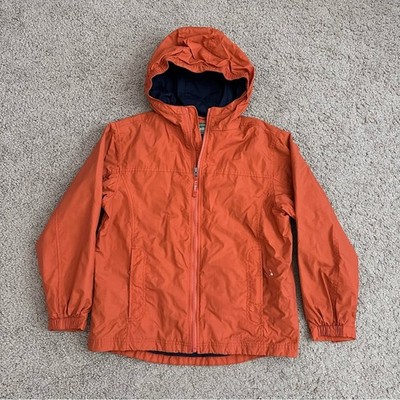 L.L.Bean Kids 14-16 Orange Outdoor Rain Wind Jacket