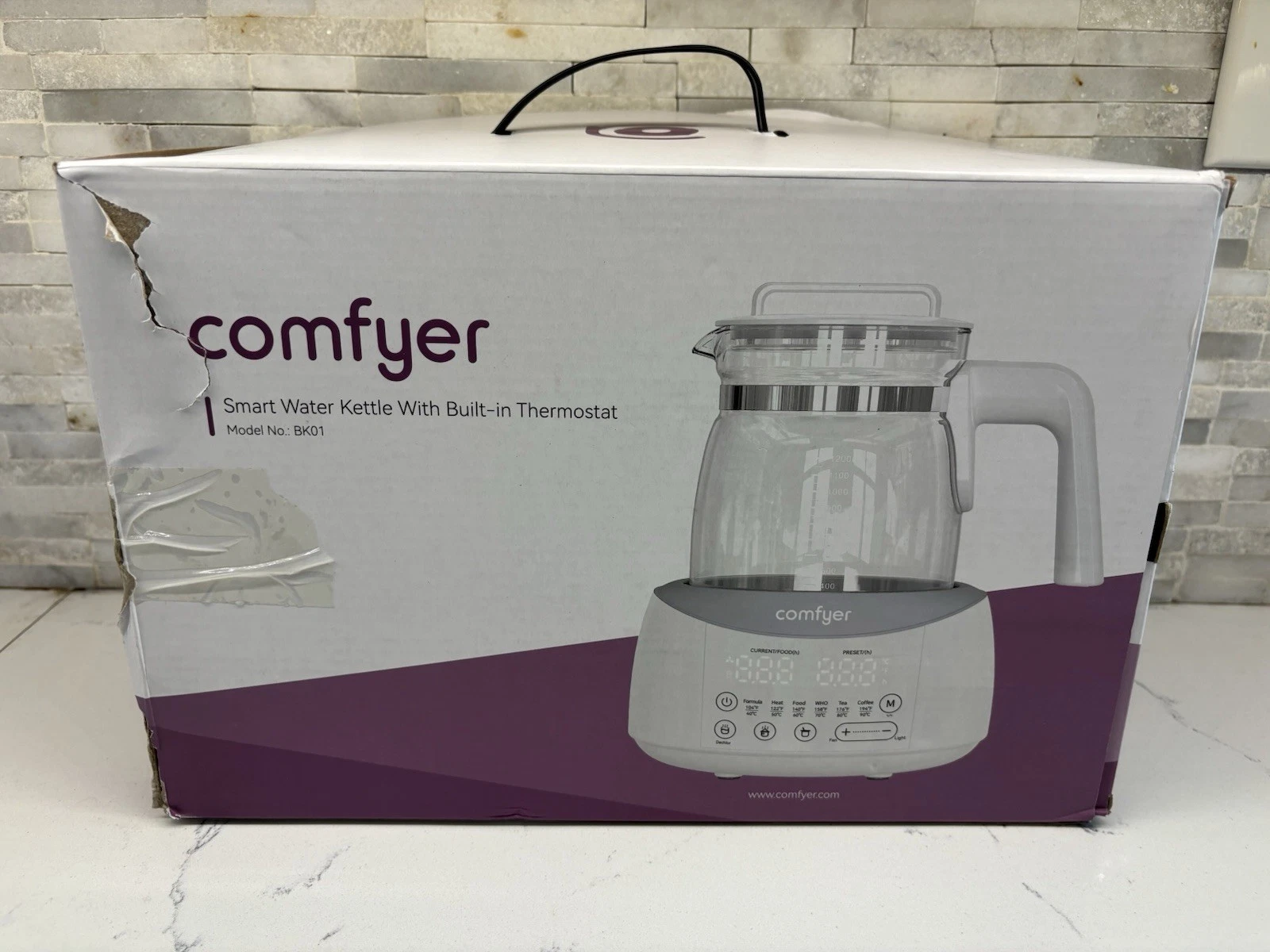Comfyer Smart Electric Water Kettle w Thermostat BK01 Glass Tea Maker
Opens in a new window or tab