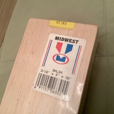 Midwest Balsa Wood 3/16  X 3  X 36  . 10 Pieces. New In Plastic