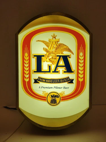 Vintage 1984 LA Anheuser Busch Premium Pilsner Beer Light Up Sign Works
