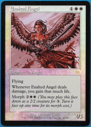 Exalted Angel FOIL Onslaught HEAVILY PLD White Rare CARD (505982) ABUGames - Picture 1 of 2