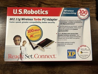 U.S. Robotics Wireless PCI Adapter USR5416 100 Mbps IEEE 802.11g PCI Card