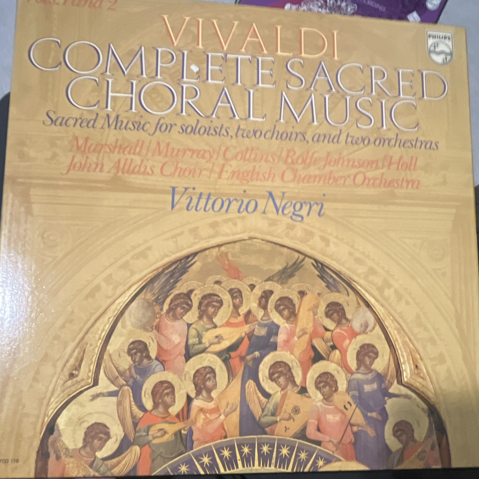 Vivaldi Complete Sacred Choral Music Negri/English  CO Philips Stereo 2LP 1977