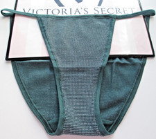 VICTORIA'S SECRET PINK Waffle Cotton String Bikini Panty VS Green Shine S M L XL