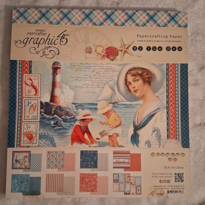 Graphic 45 By The Sea Collection 12x12 24 Double Side Sheets 2014 Retired  NEW