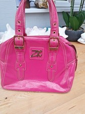 Zandra Rhodes pink patent handbag, 10x8x5 inches, rose gold fittings.. lovely