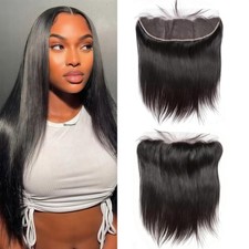 TFGIR 12 Inch 13x4 Lace Frontal Closure Human Hair Free Part HD Lace