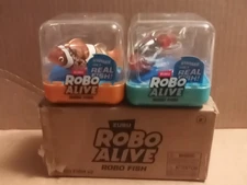 Zuru FISH Robo Alive Orange Color Changing Water Activated Fish Set of 2 New