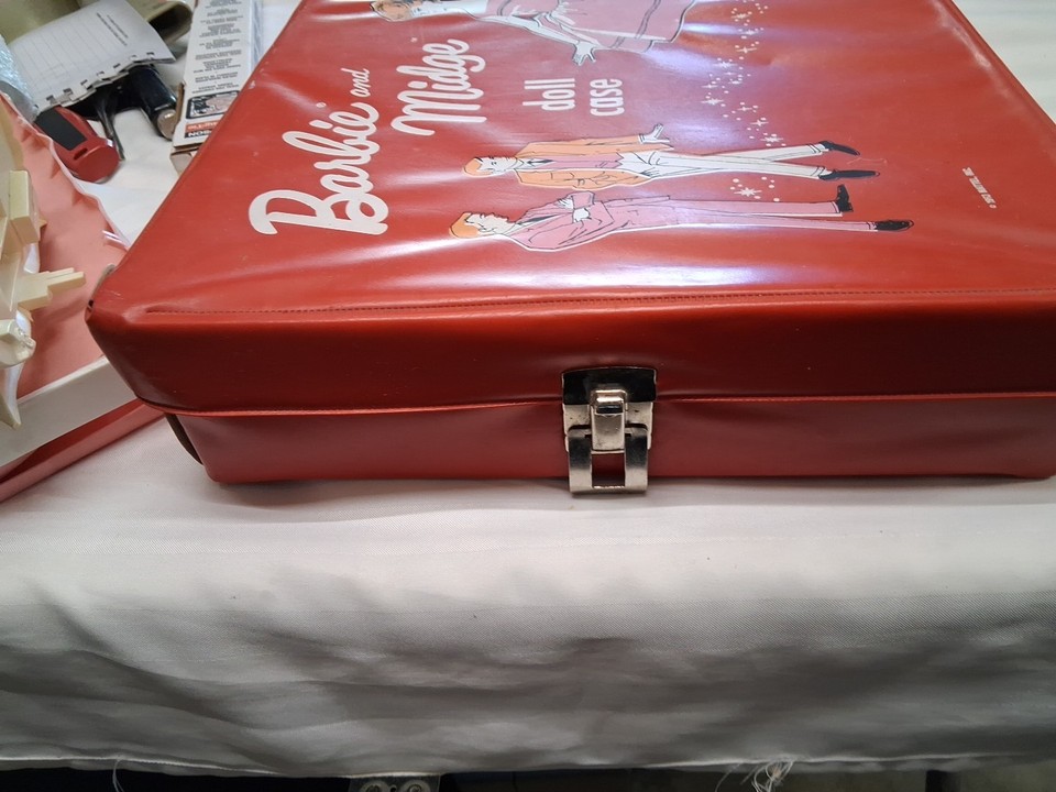 Mallette Barbie Midge Penderie Vintage - Mattel 1963 - Armoire De Transport Originale