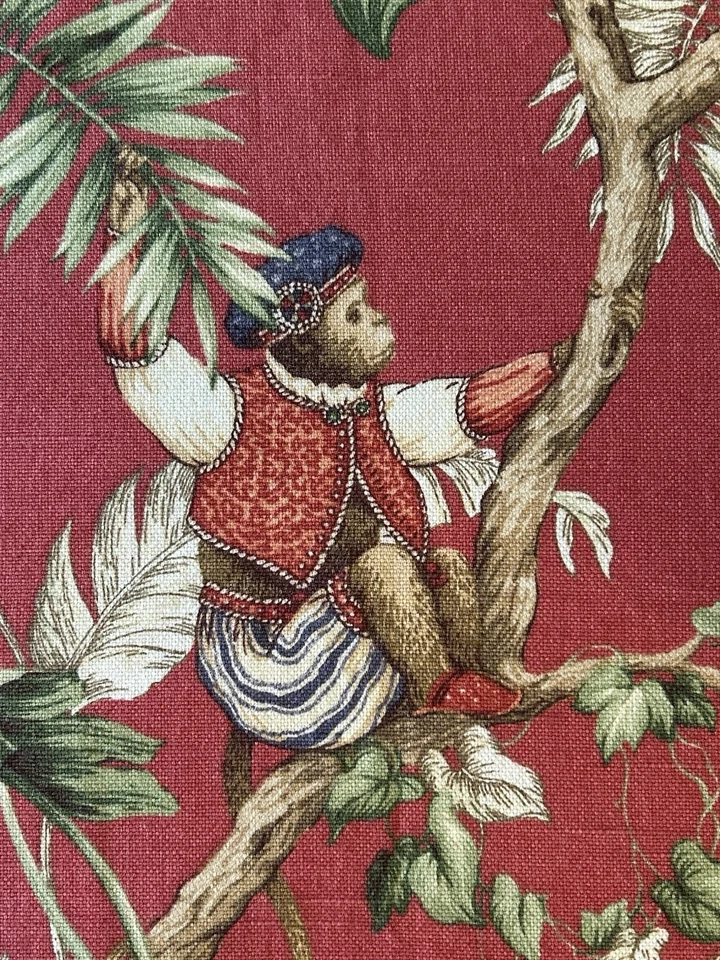 Custom Drapery Panels Pair 54x82 Apricot Background Linen/Cotton Blend? - Image 4 of 4