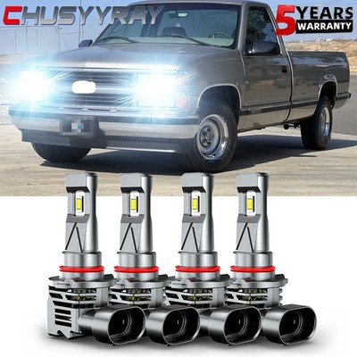 For 1994-1998 Chevy C10 C/K 1500 Tahoe Silverado 9005 9006 Led Headlights