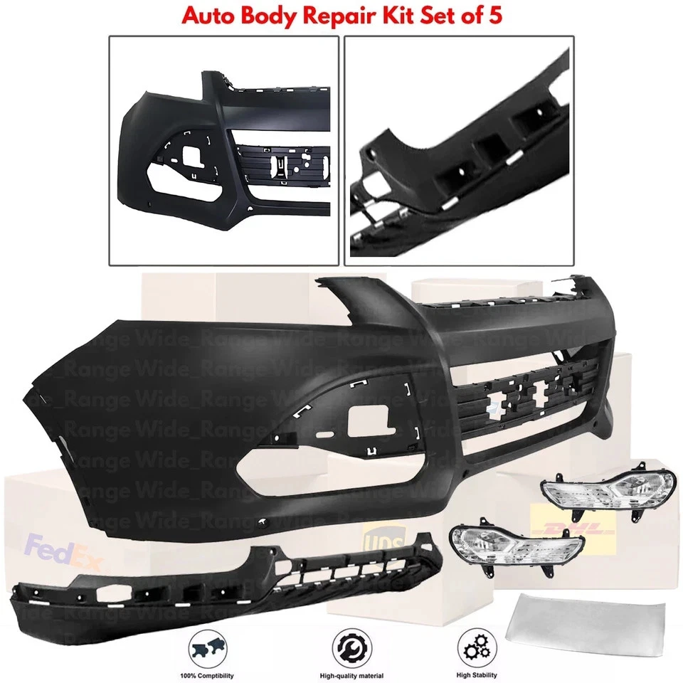 Kit de montaje de cubierta de parachoques delantero fascia y luz antiniebla para Ford Escape 2013-2016 Foto 2 de 4