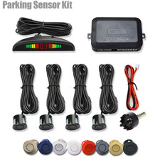 4 Parking Sensors LED Car Auto Backup Reverse Rear Radar System Alert Alarm Kit