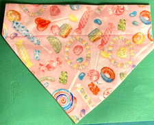 Over Collar SlideOn Pet Dog Cat Bandana Scarf BIRTHDAY SPARKLE CANDIES LARGE