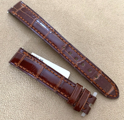 Harry Winston AVENUE Women Watch Strap 14mm Shiny Brown Alligator Authentic