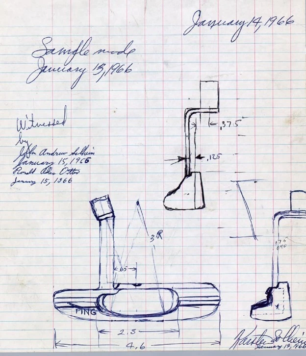 Putter Ping Anser, KARSTEN CO, Phoenix 85029 Pat #D207227 (hecho 21/03/67-6/30/67) Foto 4 de 4