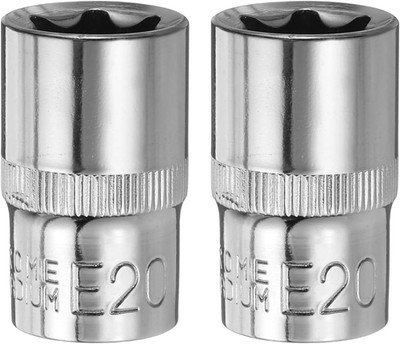 1/2'' x E20 Torx Bit Set, 2 Stück Torx Nuss Set Schrauber Sechskant Steckschlüsse