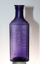 MACON GA MEDICINE BOTTLE W O STEVENS  PURPLE 5 3/4''