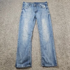 TK Axel Jeans Mens 36x31 Blue Denim Stretch Bootcut Distress Grunge Western Work