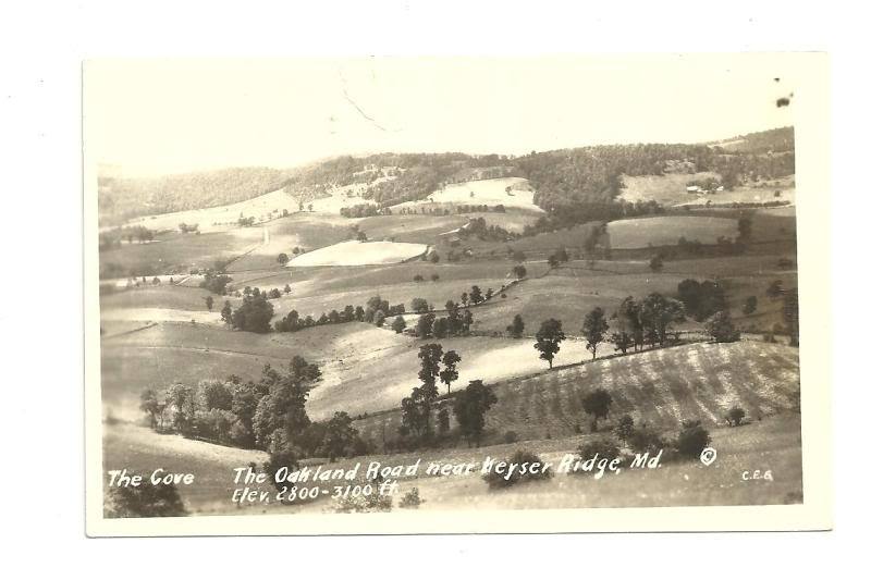 KEYSER RIDGE MD Oakland Road Cove Vtg RPPC Aerial View Postcard Old