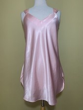 Natori Pink Satin Gown Size M N glig e Nightgown Lingerie Vintage
