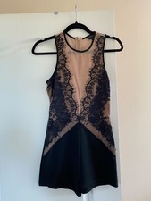 Women's Topshop black lace playsuit - size 8