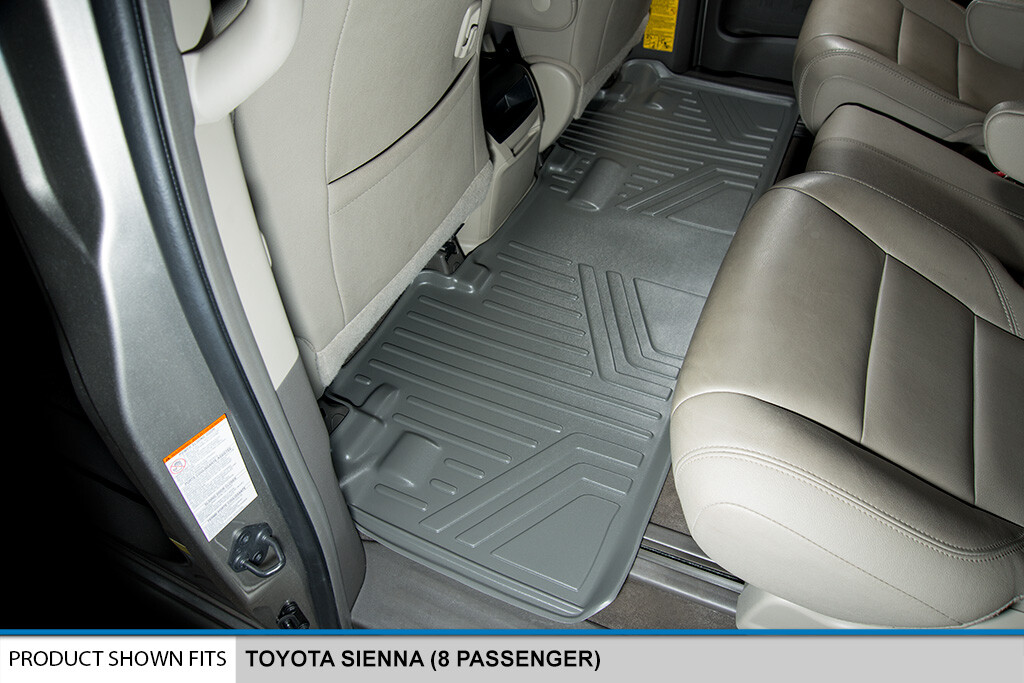 SMARTLINER Custom Fit Floor Mat 2nd Row Tan 2011-2020 Toyota Sienna 8