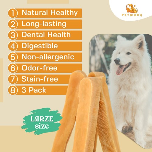 1 - Himalaya Yak Milch Knochen Hundekauen für Hunde X-Large 6 Zoll lang, 1 Zoll dick, - Bild 14 von 15
